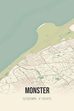 Vintage landkaart van Monster (Zuid-Holland) van Rezona