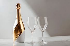 Champagne and glasses by Poster Art Shop