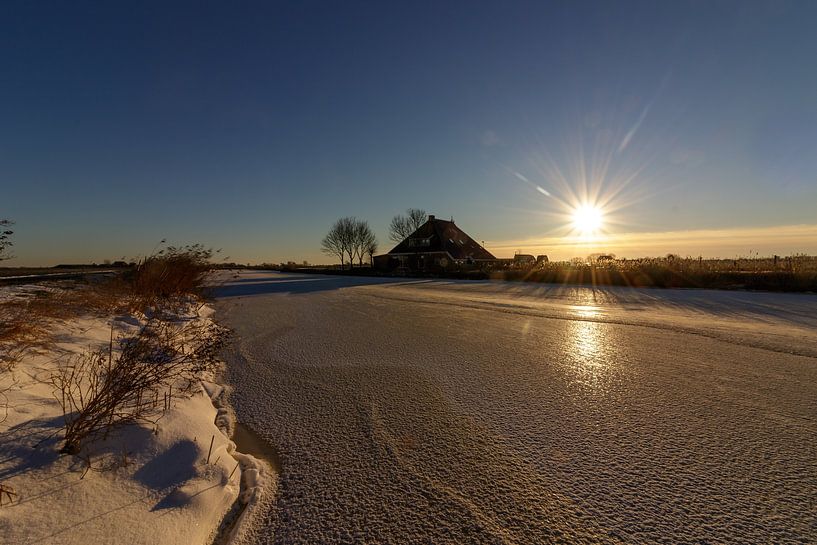 Sunset on the ice by Jaap Terpstra