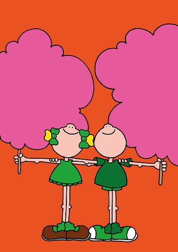 Vriendjes met suikerspinnen - kinderkamer