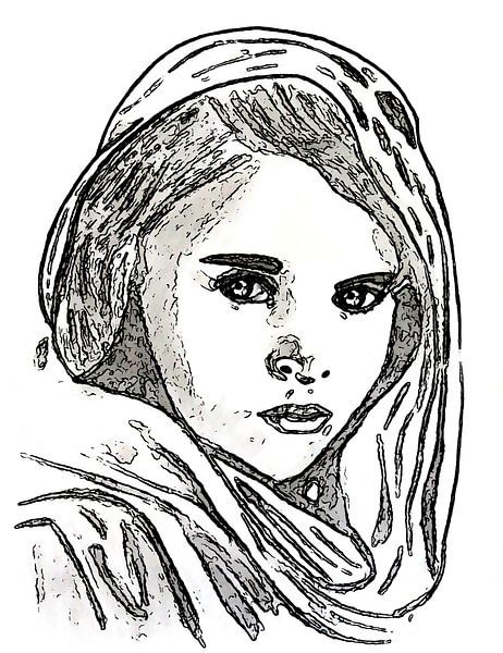 Afghan Girl by Jose Lok