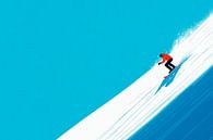 Surfer beim Wellenreiten im Blau von Poster Art Shop Miniaturansicht