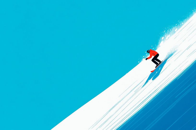 Surfer beim Wellenreiten im Blau von Poster Art Shop