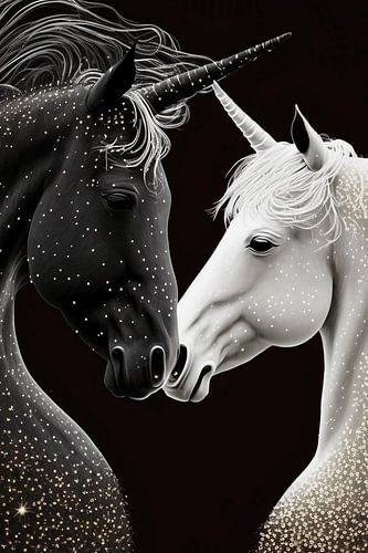 licornes noires et blanches