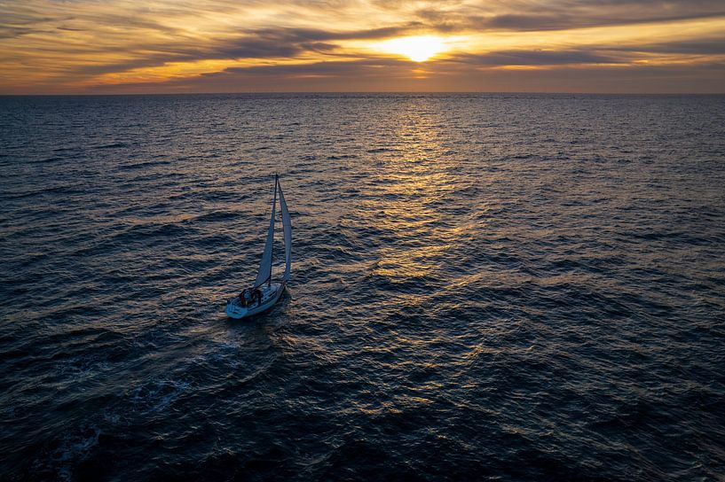 Sailing boat at sea near Zoutelande by MSP Canvas