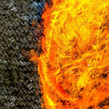 Vurige Compositie: Textuur en Kleur