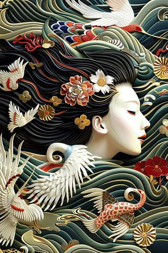 Geisha schilderij fantasie