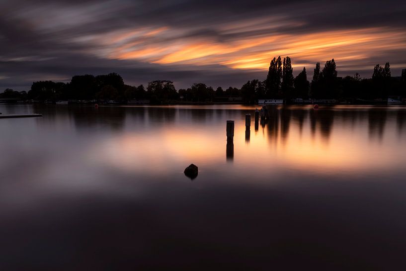 Amstel River photographed against a beautiful sunset by Leon Doorn