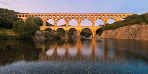 Panorama und Sonnenaufgang am Pont Du Gard, Frankreich