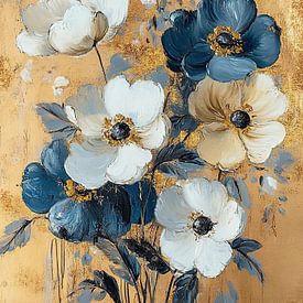 Flowers Gold by Wonderful Art