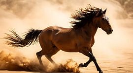 Décoration murale « Cheval au galop », photographie dynamique de la faune du désert