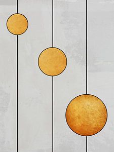 Abstract in goud en grijs
