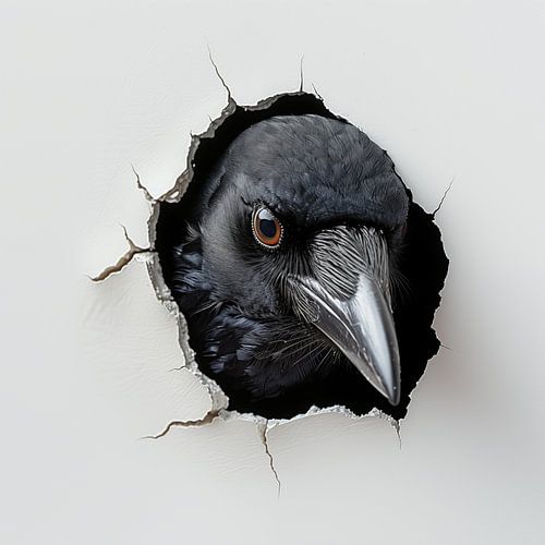 Krähe aus der Wand
