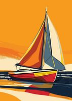 Segelschiff Pop Art Orange Farbe