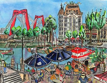 De zon gaat nooit onder in de Oude Haven - Rotteram van van.rikxoort.art