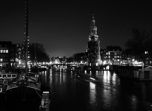 Amsterdamse gracht bij nacht