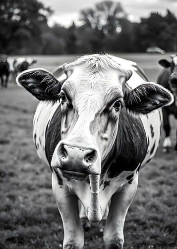 TW living - black white photo - cow 4