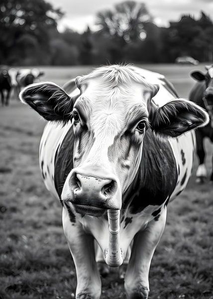 TW living - black white photo - cow 4 par TW living