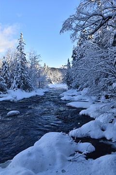 La rivière en hiver sur Claude Laprise