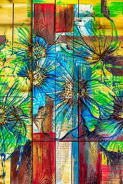 Dynamische Bloemenpracht in Abstractie