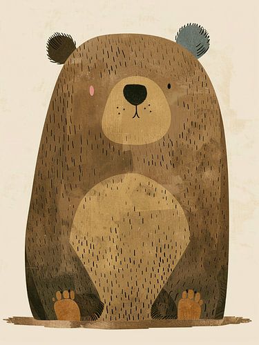 aquarelle ours brun