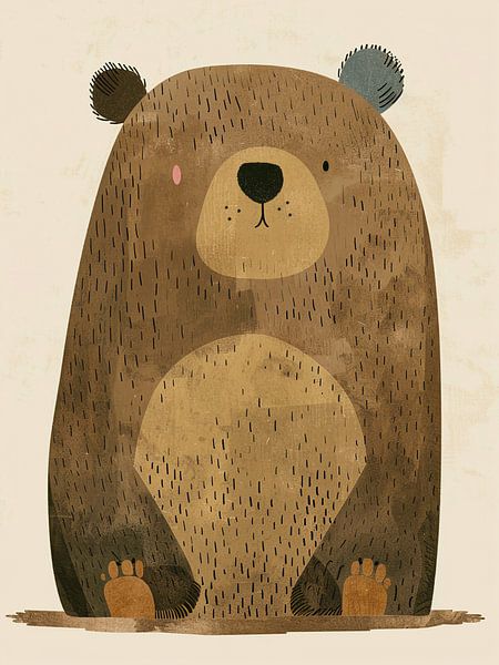 watercolor brown bear by haroulita