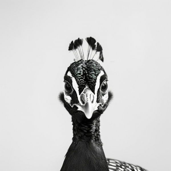 Peacock in black and white by Poster Art Shop