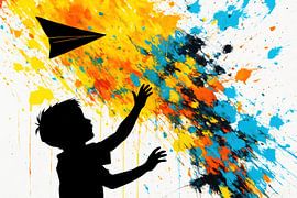 Silhouette with paper aeroplane by Art & Soul Creations