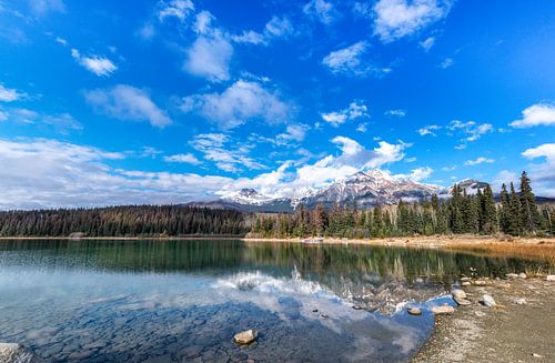 At the foot of Pyramid Mountain ....