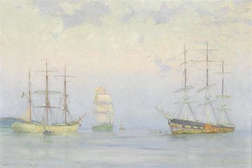 Scheepvaart voor anker, Carrick Roads, Henry Scott Tuke