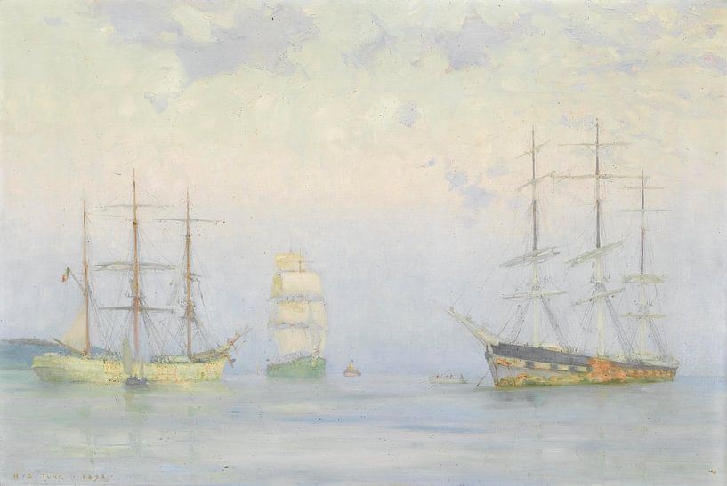 Schifffahrt vor Anker, Carrick Roads, Henry Scott Tuke von Meisterhafte Meister