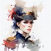 Watercolor Napoleonic Soldier Woman #1 by Chromatic Fusion Studio