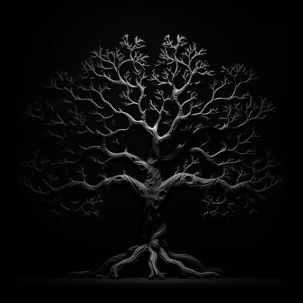 Levensboom zwart van TheXclusive Art