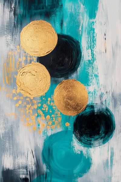 Modern abstract art with gold accents by Poster Art Shop