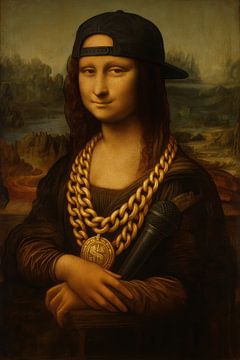 Mona Lisa Hip Hop Rap van Poster Art Shop