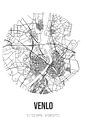 Venlo (Limburg) | Map | Black and white by Prints of Place thumbnail