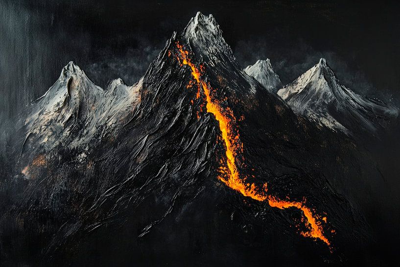 Vulkanlandschaft mit Lavafluss von Poster Art Shop