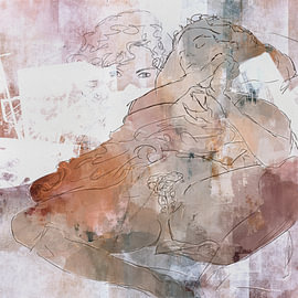 Secretly dreaming of you – Gustav Klimt, Urban Collage | study: The Virgin by MadameRuiz