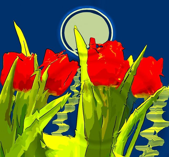 Champ de tulipes sur Vera Laake