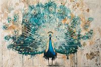 Abstrakter Pfau mit bunten Federn