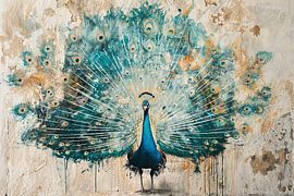 Abstract peacock with colourful feathers
