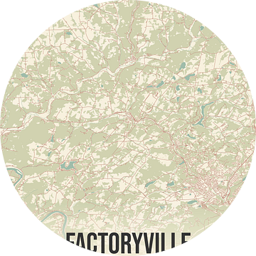 Vintage landkaart van Factoryville (Pennsylvania), USA. van Rezona