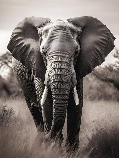 Olifant op de savanne V3 van drdigitaldesign