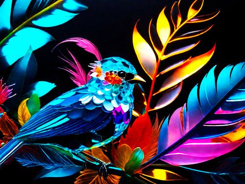 Vogel in kristalkunst