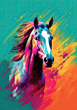 Horse Poster Pop Art by Niklas Maximilian