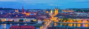 Panoramafoto von einem Abend in Würzburg