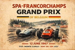 Spa-Francorchamps 1967 – Vintage Belgian Grand Prix Racing Poster