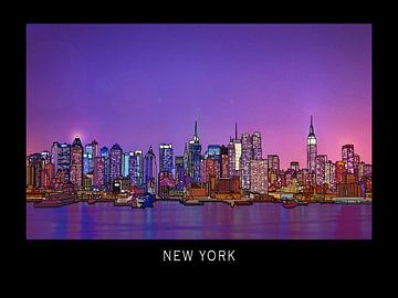 Skyline der Stadt New York von Alvadela Design & Photography