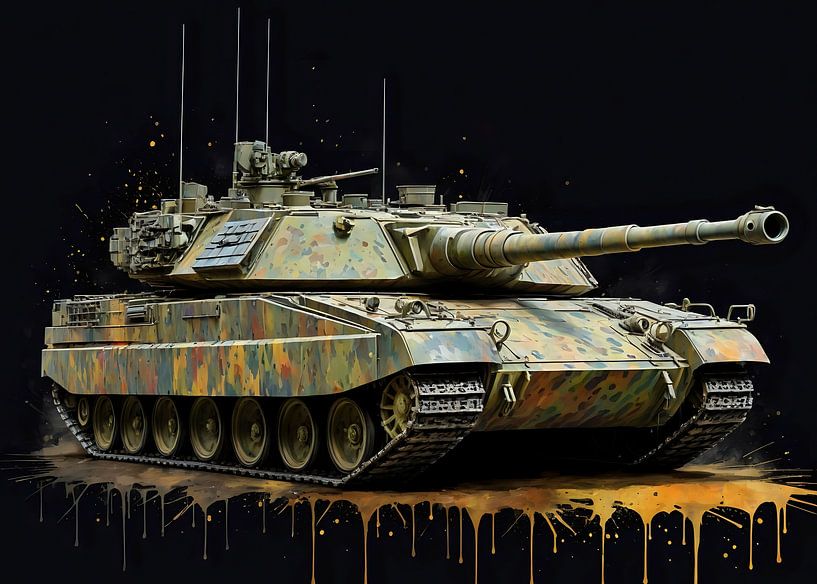 Duitsland Tank Aquarel van Rizal Azhari