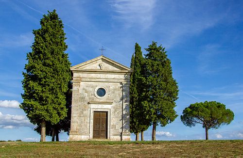 De Cappella della Madonna di Vitaleta in de Val D'Orcia in Toscane, Italië